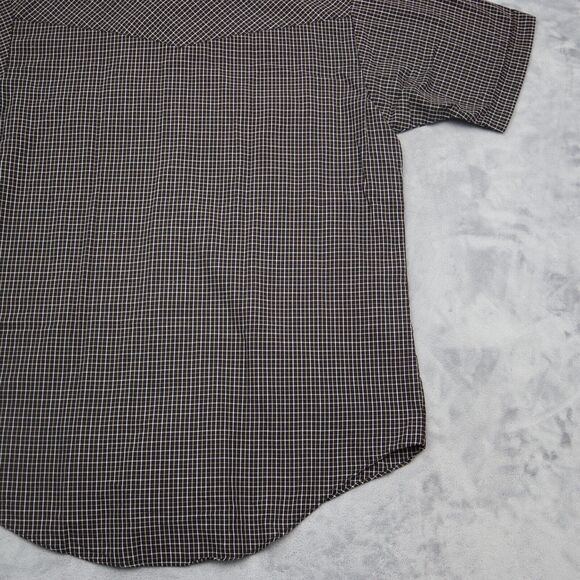 Plains Western Shirt Mens M Blue Plaid Pearl Snap Wear Button Up Cowboy - Picture 13 of 13